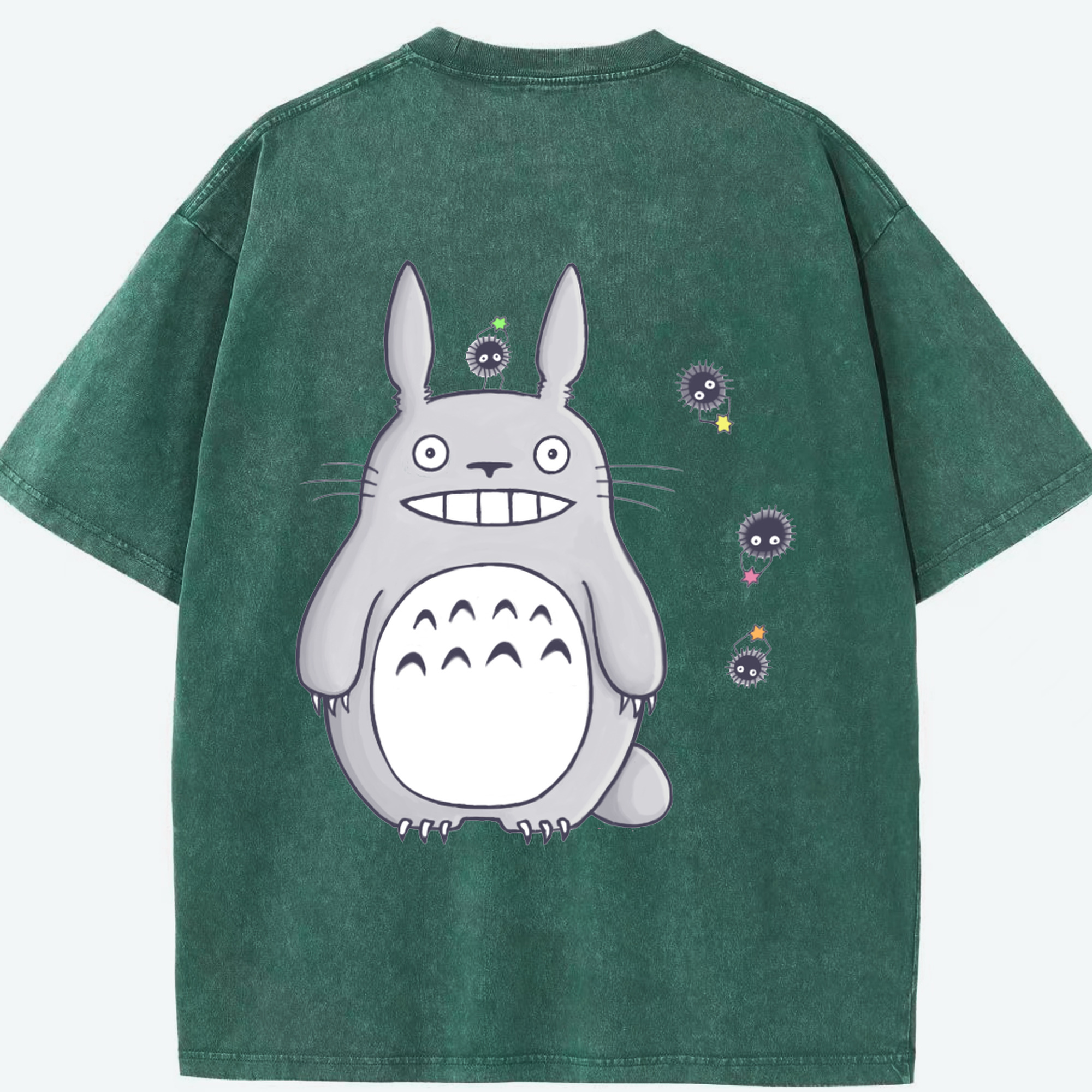 （画像用） となりのトトロ 草壁メイ 草壁サツキ My Neighbor Totoro Satsuki Kusakabe Mei Kusakabe 綿100% ヴィンテージ風 半袖Tシャツ（背面プリント）